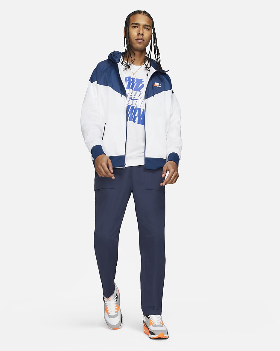 Nike Windbreaker White Cream Blue Men Loose top Fit Men